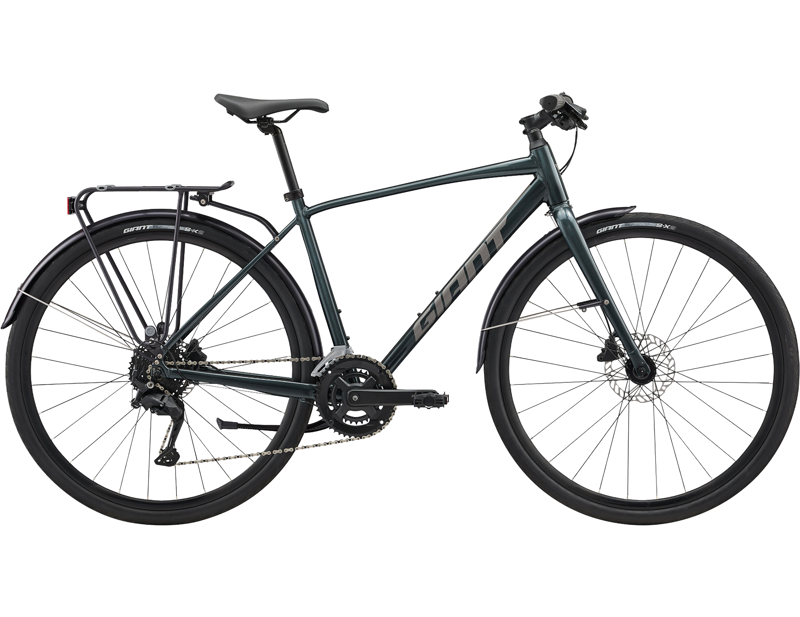 Balfes Bikes Giant Escape City Disc 2 Hybrid Bike 2026 in Asphalt Green | Free postage over £30, £10 off first order, price match & 0% finance.
