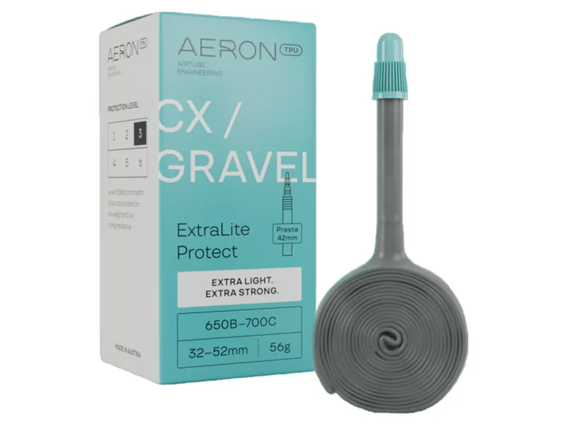 Aeron TPU CX/Gravel ExtraLite Protect 650-700x32-52c Presta 42mm Inner Tube in Grey-1