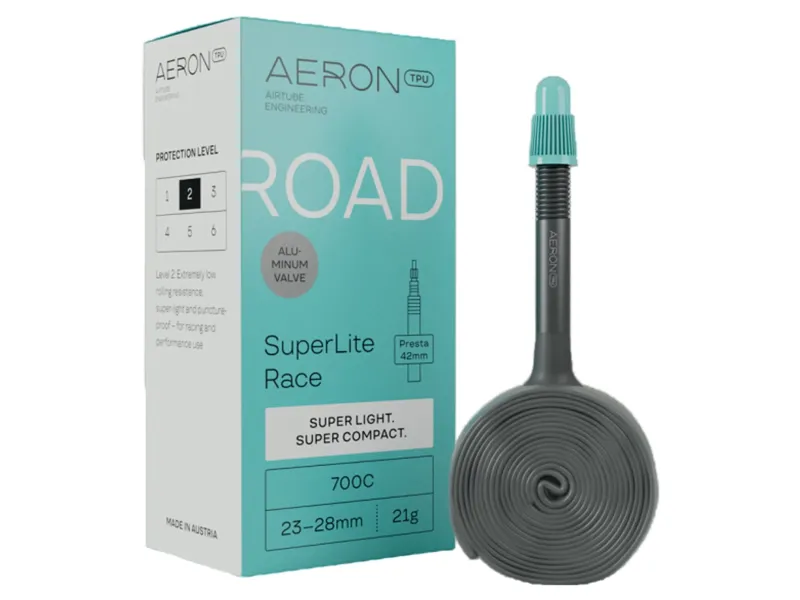 Aeron TPU Road SuperLite Race SLR AL 700x23-28c Inner Tube Presta 42mm in Grey-1