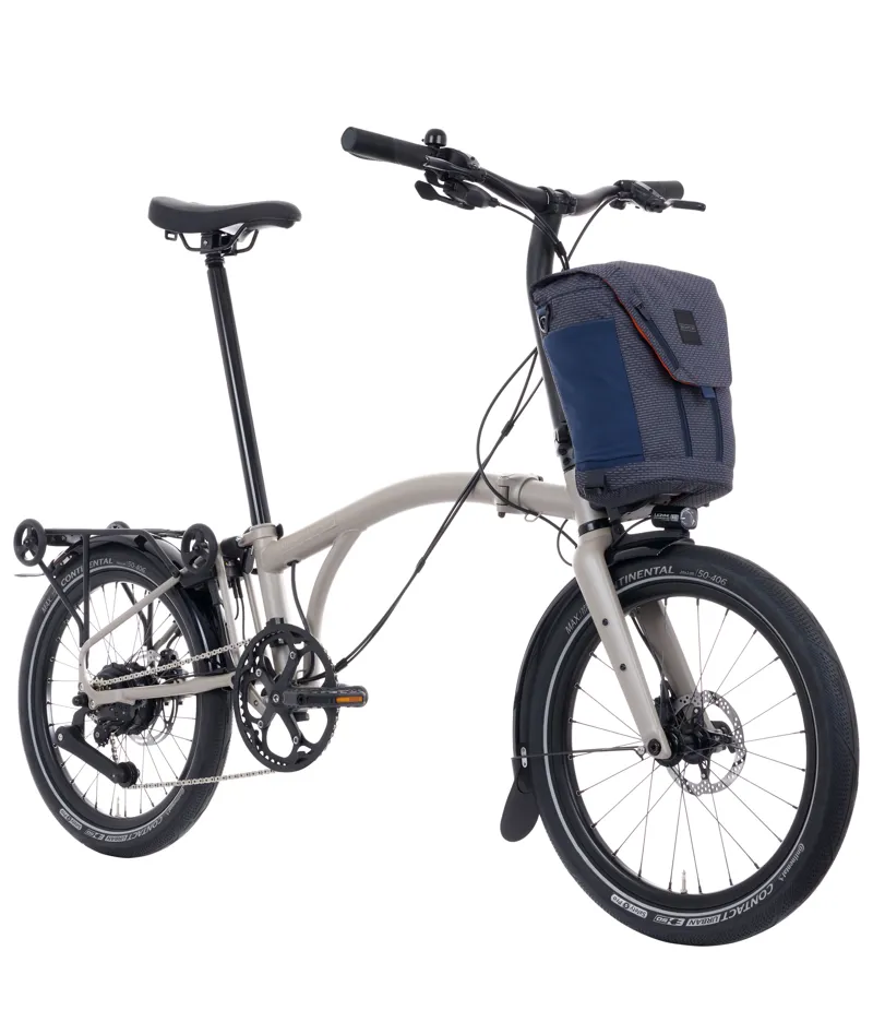 Brompton Electric G Line with Roller Frame 4 Speed Folding Bike 2026 in Traildust White-2