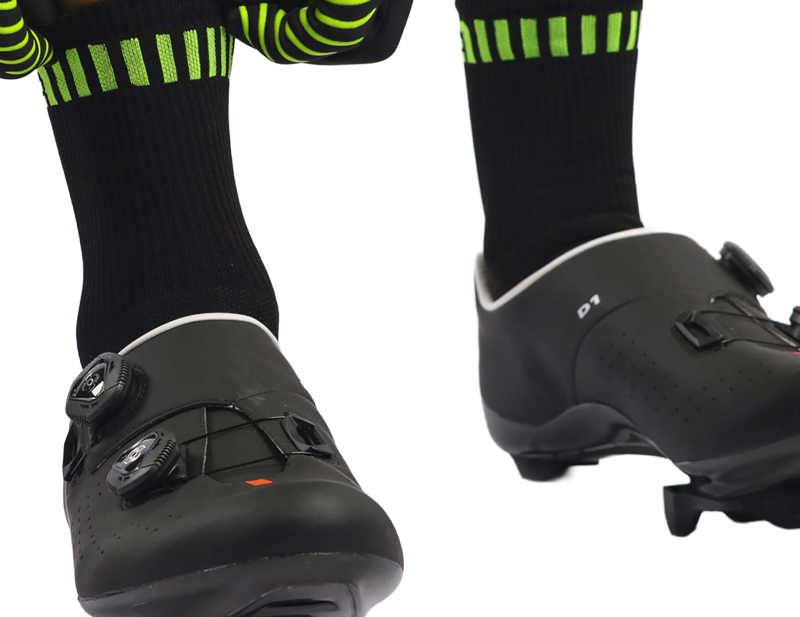 Ale Strada 18cm Socks in Black/Yellow-1