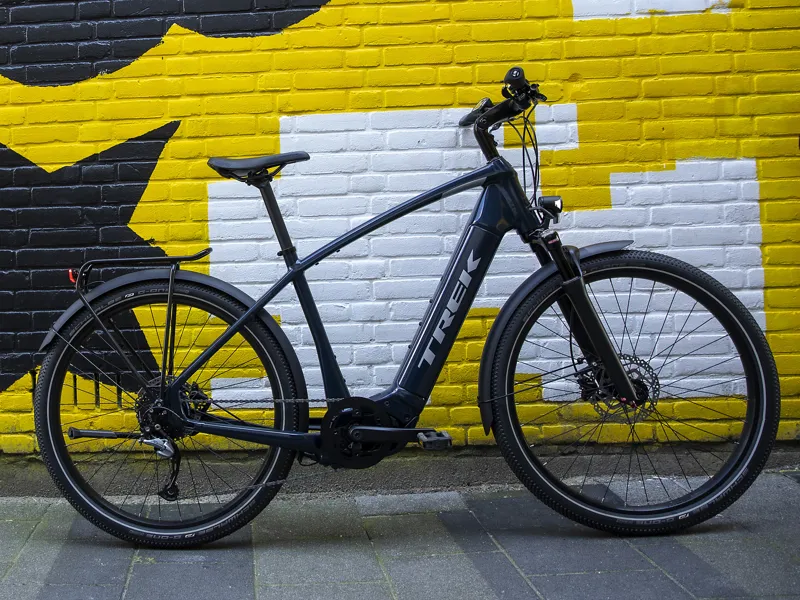 Trek Allant+ 7 Mens 250W Electric Hybrid Bike 2022 in Nautical Navy-1