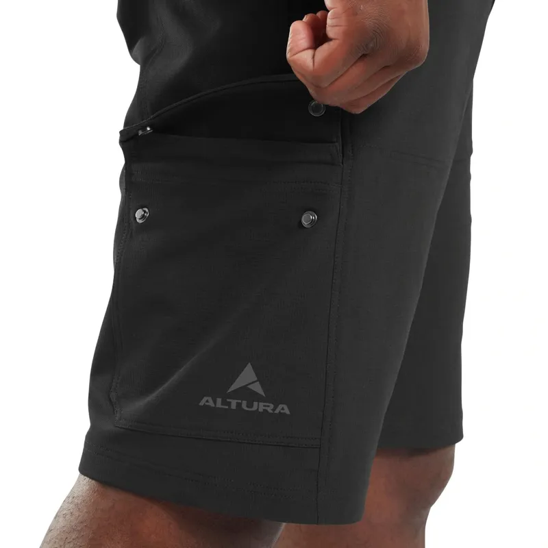 Altura Esker Cargo Baggy Shorts + Liner in Black-5