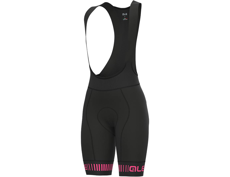 Ale Strada PR-R Women's Bibshorts in Black/Pink