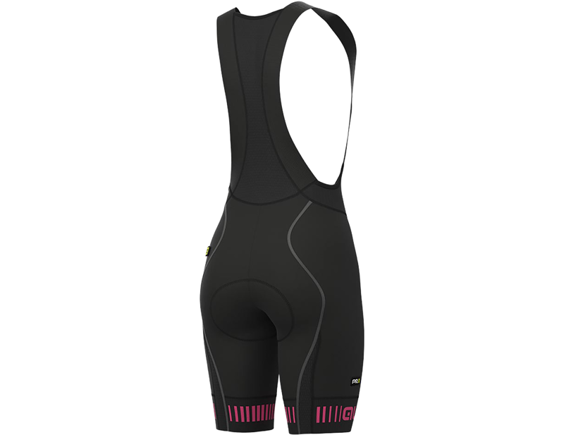Ale Strada PR-R Women's Bibshorts in Black/Pink-1