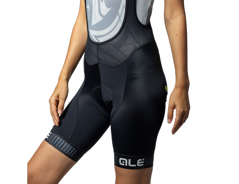Ale Traguardo Pragma Women's Bibshorts in Black/White-3