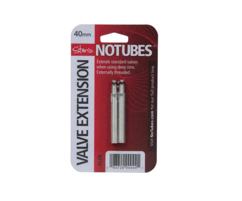 Stans No Tubes Threaded Valve Extender 40mm pair -1
