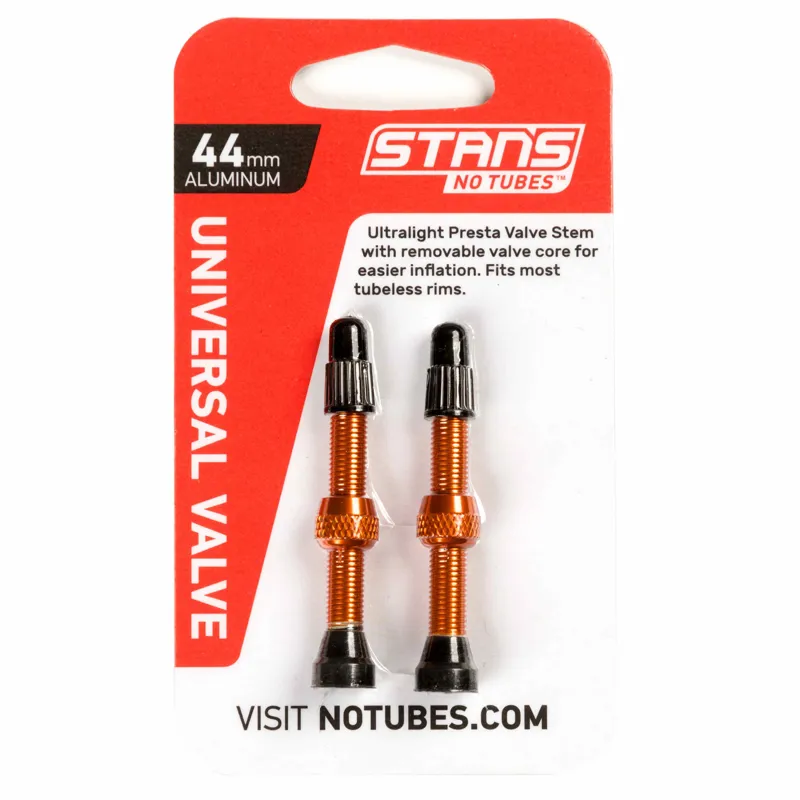 Stans NoTubes Universal Presta Coloured Alloy Valve Stems in Orange-1