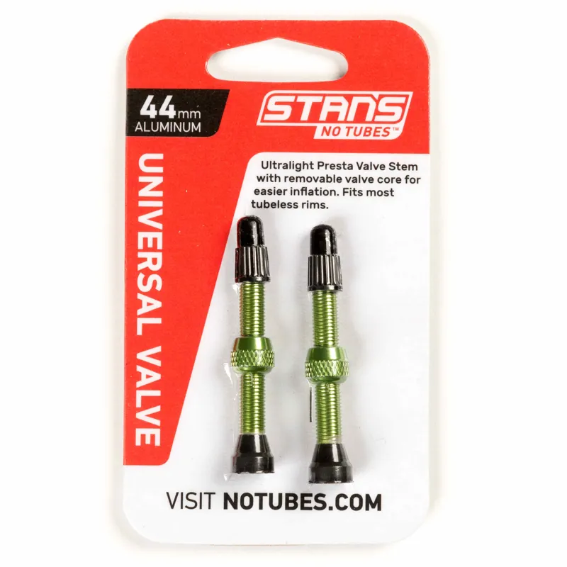 Stans NoTubes Universal Presta Coloured Alloy Valve Stems in Green-1