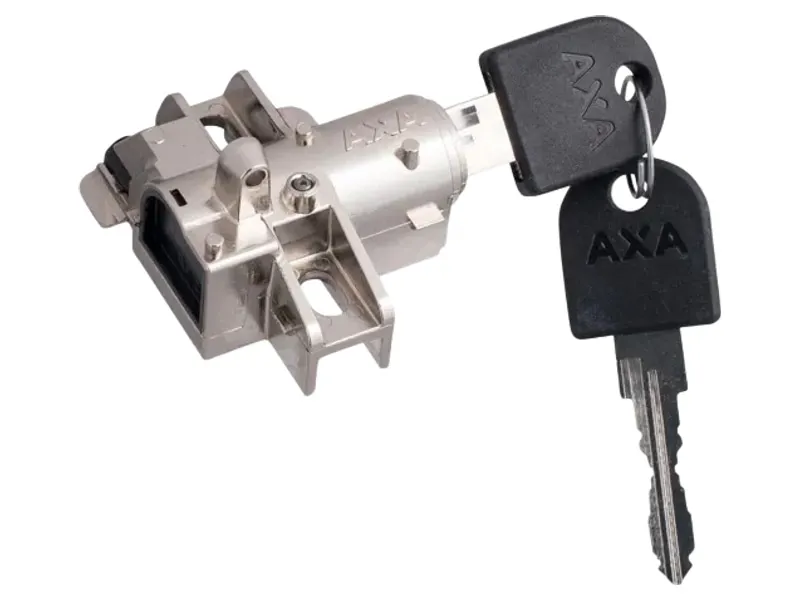Trek AXA Bosch 2 Downtube Battery Lock + Removable Key in Silver