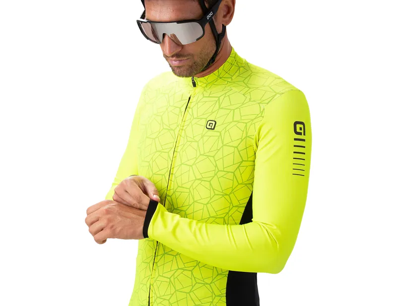 Ale Velocity R-EV1 Long Sleeve Jersey in Fluorescent Yellow-2