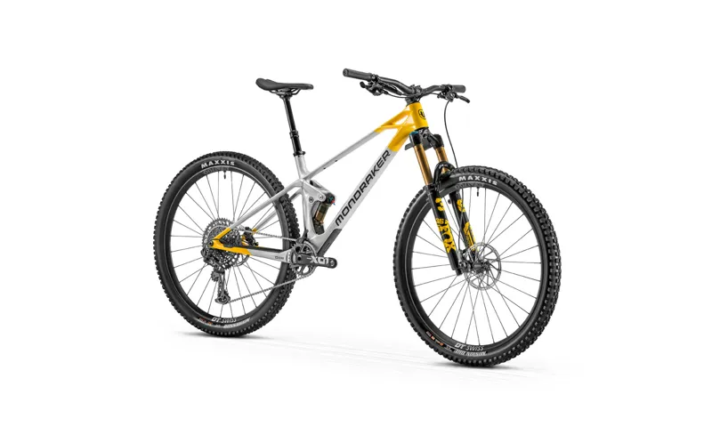 Mondraker Raze Carbon R Full Suspension Mountain Bike 2022 in Silver Yellow -1