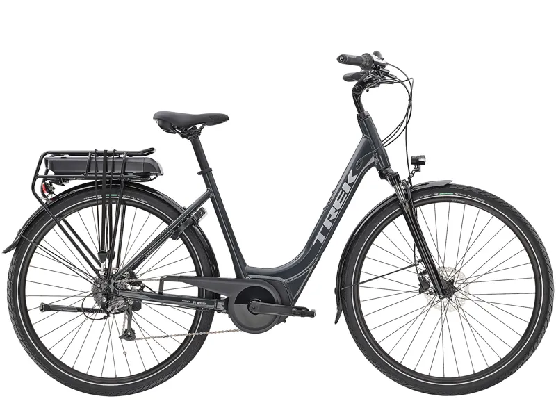 EX DEMO Trek Verve+ 1 Lowstep 400wh Electric Hybrid Bike Medium 2023 in Grey-1