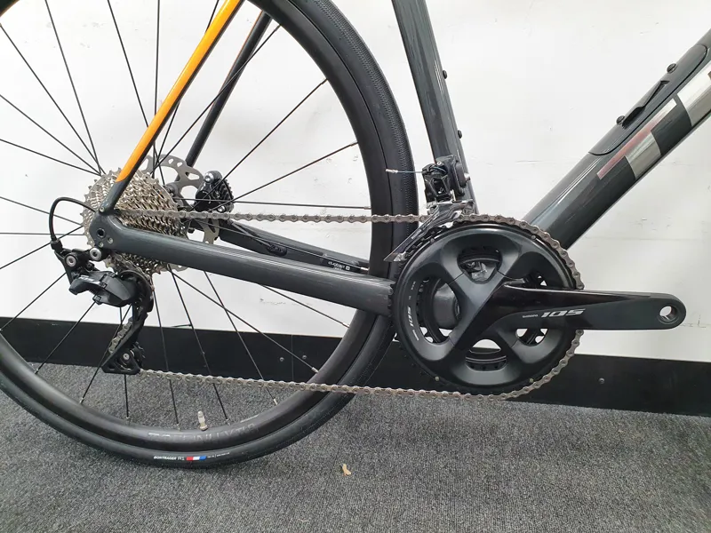 Ex Display Trek Domane SL 5 Carbon Road Bike 2021 in Orange Grey 58cm-1