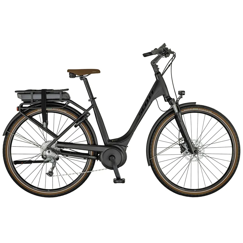 Scott Sub Active eRIDE 10 USX Rack Electric Hybrid Bike 2021 in Black 