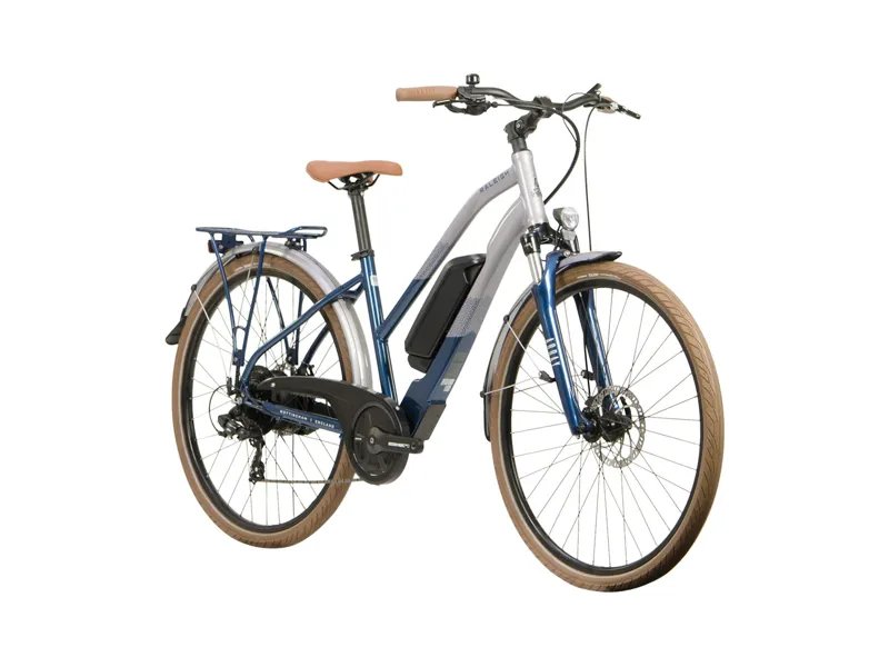 Raleigh Array Open frame Electric Hybrid Bike 2023 in Silver Blue-1