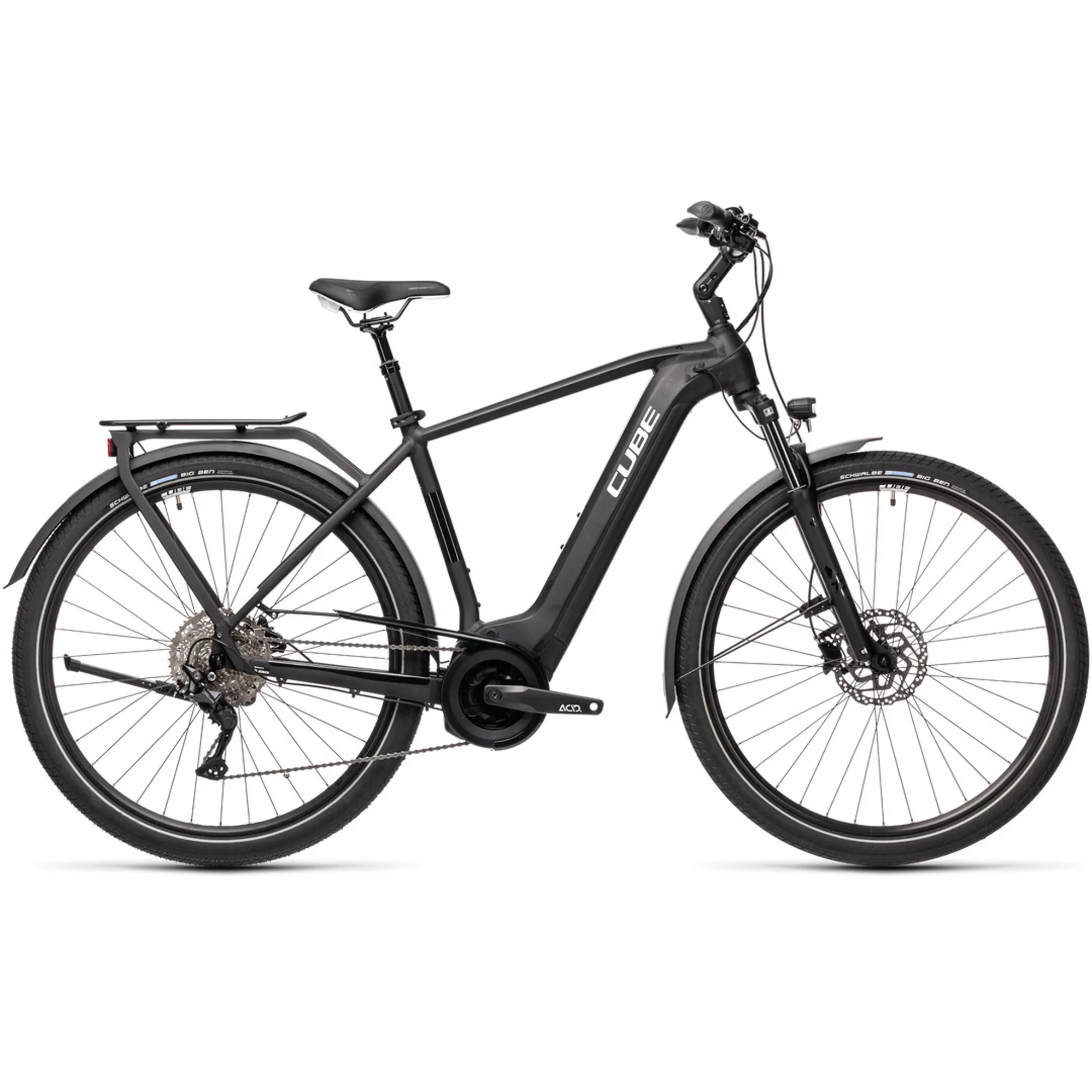 Cube Touring Hybrid Pro 500 Electric Hybrid Bike 2021 in Black White