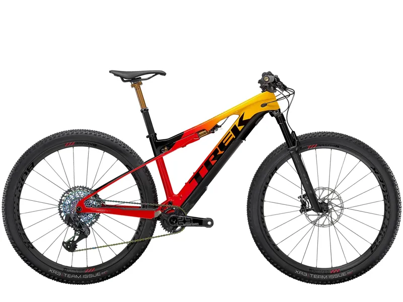 Trek E-Caliber 9.9 XX1 AXS Electric Mountain Bike 2022 in Marigold Red