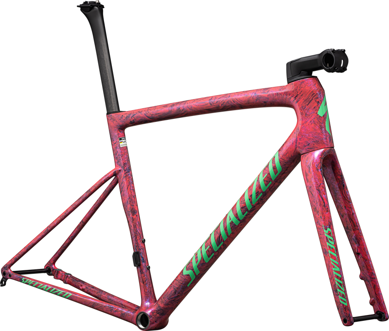 Specialized Tarmac SL8 Pro Carbon Road Frameset 2024 in Carbon/Pink/Green-1