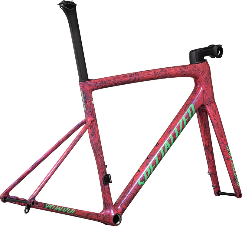 Specialized Tarmac SL8 Pro Carbon Road Frameset 2024 in Carbon/Pink/Green-2