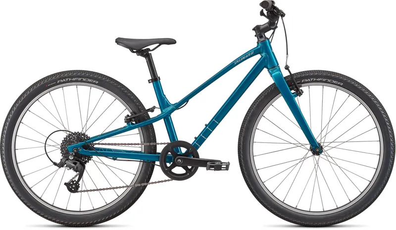 Specialized Jett 24 inch Kids Bike 2026 in Gloss Teal Tint Flake Silver