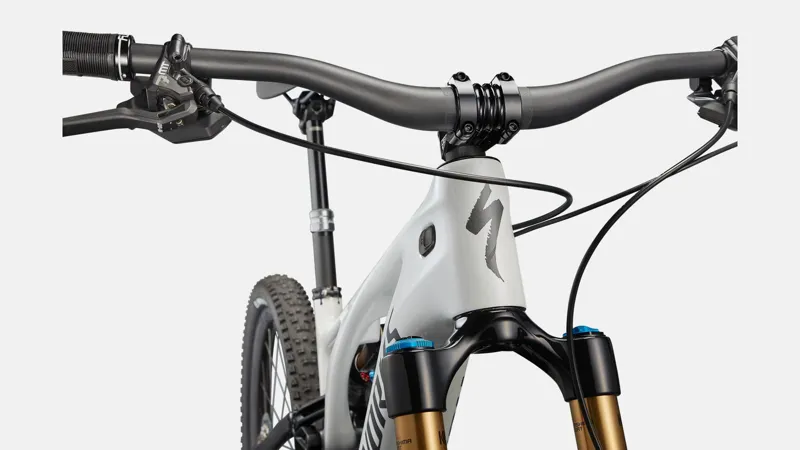 S-Works Turbo Levo Electric Carbon Full-Suspension Mountain Bike 2023 in White Silver Chrome Silver-5