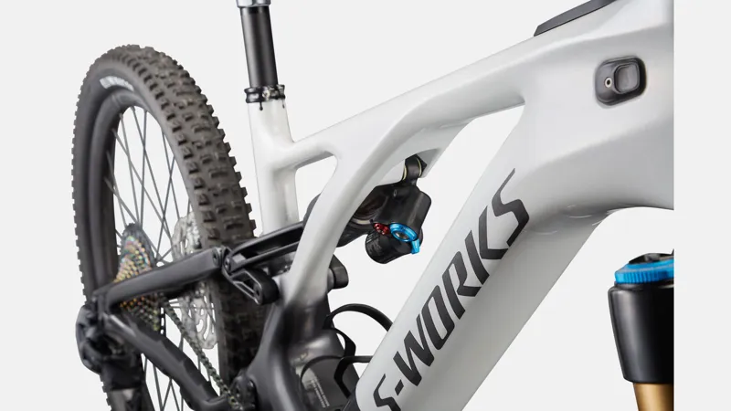 S-Works Turbo Levo Electric Carbon Full-Suspension Mountain Bike 2023 in White Silver Chrome Silver-4