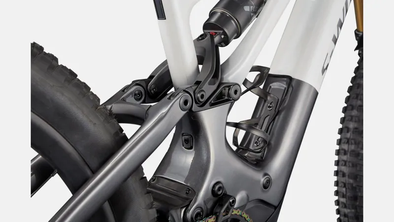S-Works Turbo Levo Electric Carbon Full-Suspension Mountain Bike 2023 in White Silver Chrome Silver-2