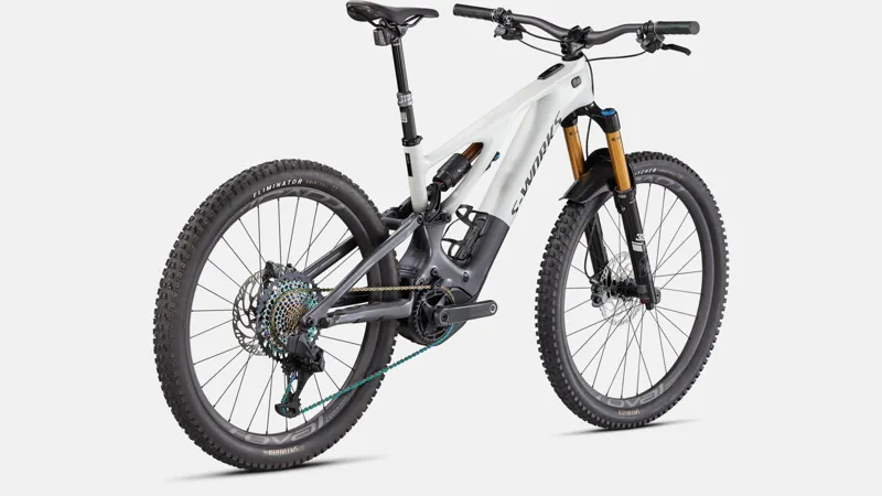 S-Works Turbo Levo Electric Carbon Full-Suspension Mountain Bike 2023 in White Silver Chrome Silver-8