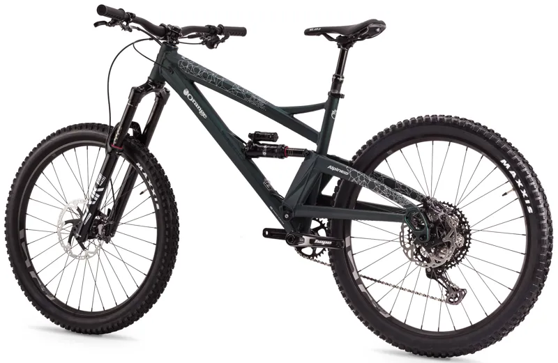 Orange Alpine Evo Launch Edition Full Suspension Mountain Bike 2022 in Stealth Green-2