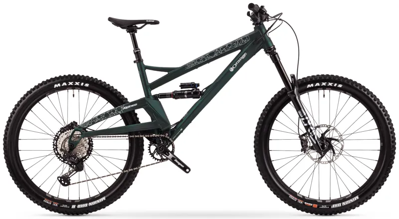 Orange Alpine Evo Launch Edition Full Suspension Mountain Bike 2022 in Stealth Green