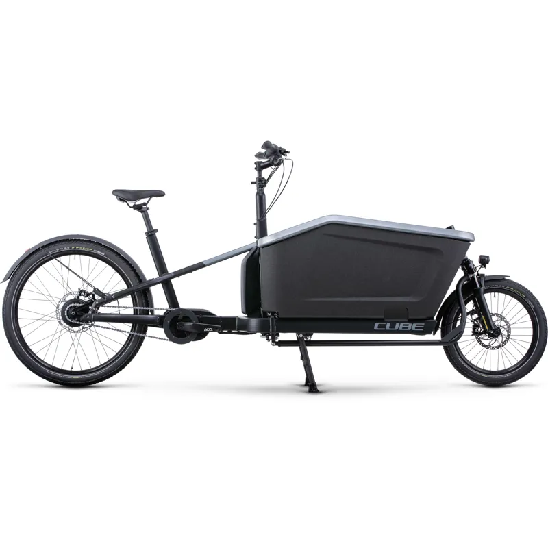 Cube Cargo Hybrid 500 Electric Cargo Bike 2024 in Flash Grey Black