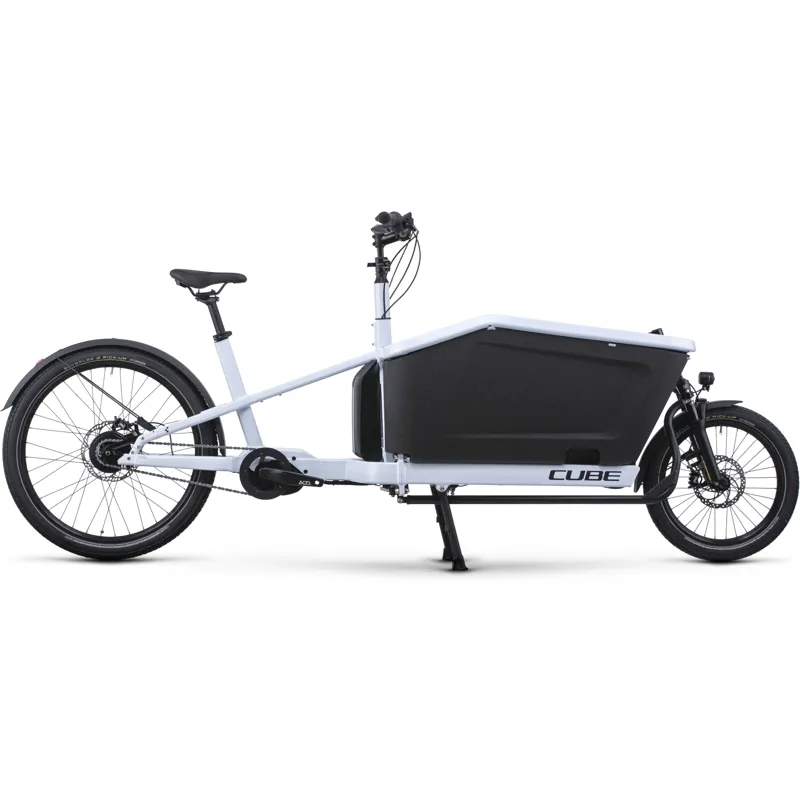 Cube Cargo Hybrid 500 Electric Cargo Bike 2024 in Flash White Black