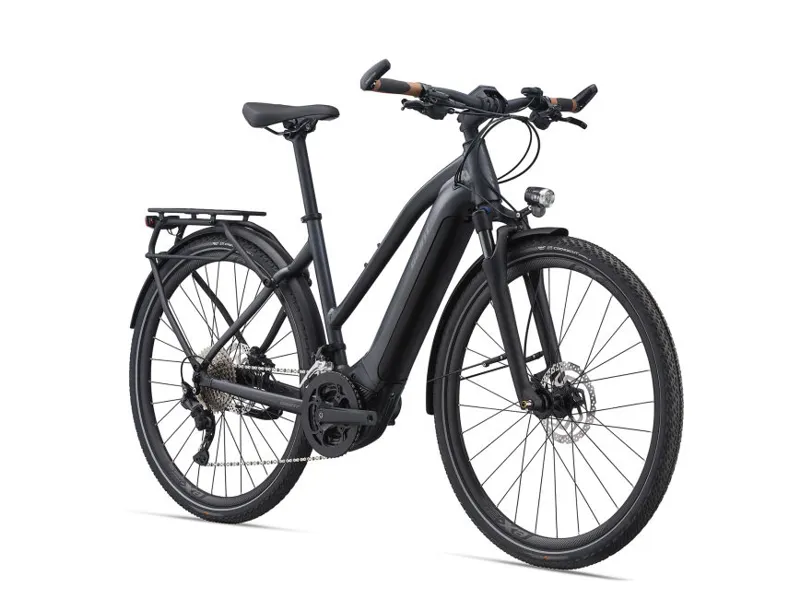 Giant Explore E+ 1 Stagger Frame Electric Bike 2021 in Black-1