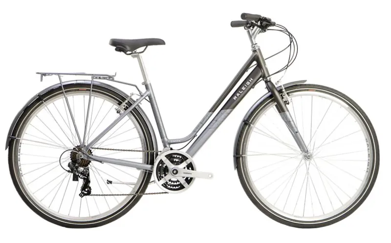 Ex Display Raleigh Pioneer Lowstep Womens Hybrid Bike Small 2022 in Grey
