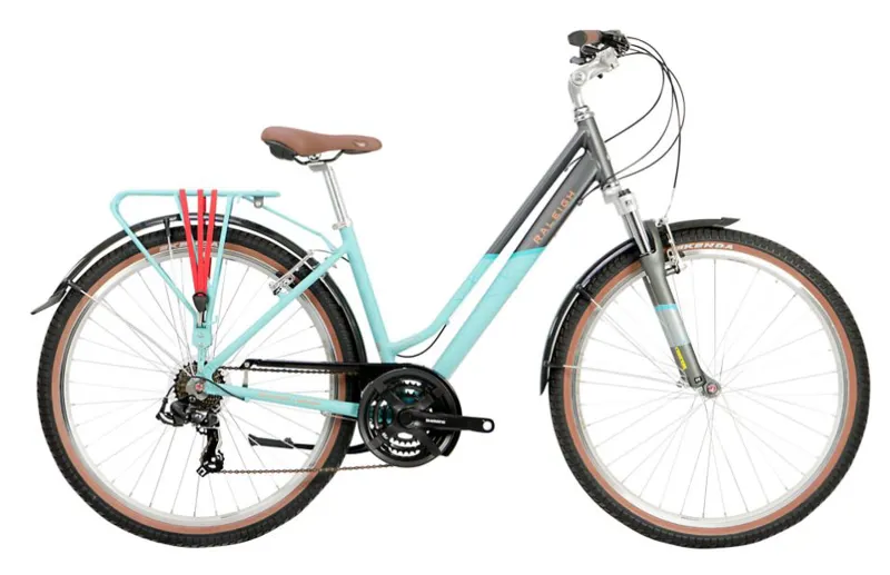 EX DISPLAY Raleigh Pioneer Trail Lowstep Womens Hybrid Bike 15inch frame 2022 in Green 