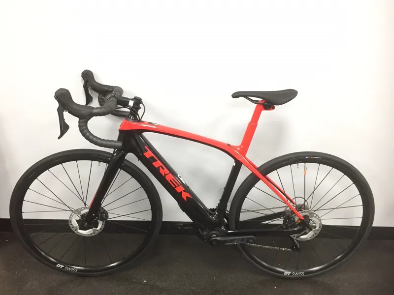 Ex Display Trek Domane + LT Electric Road Bike 52cm 2021 in Red/Black-1