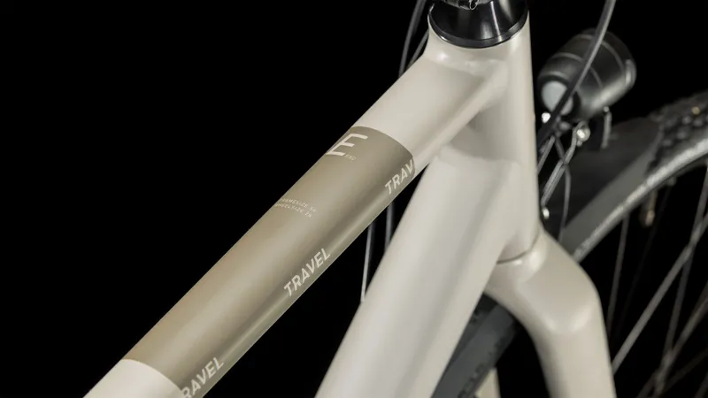 Cube Travel EXC Hybrid Bike 2024 in Oat grey Taupe -4