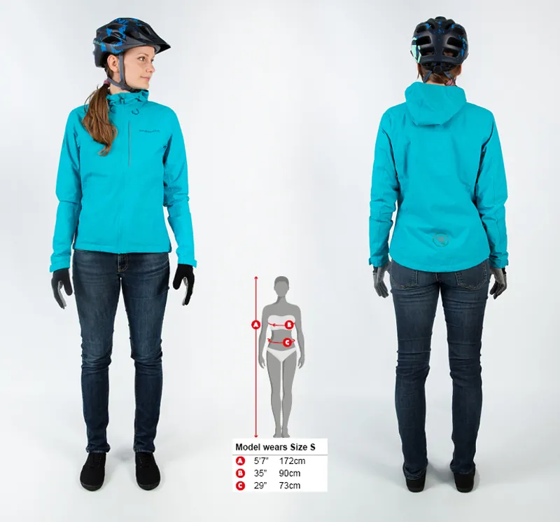 Endura Womens Hummvee Waterproof Hooded Jacket in Pacific Blue -2