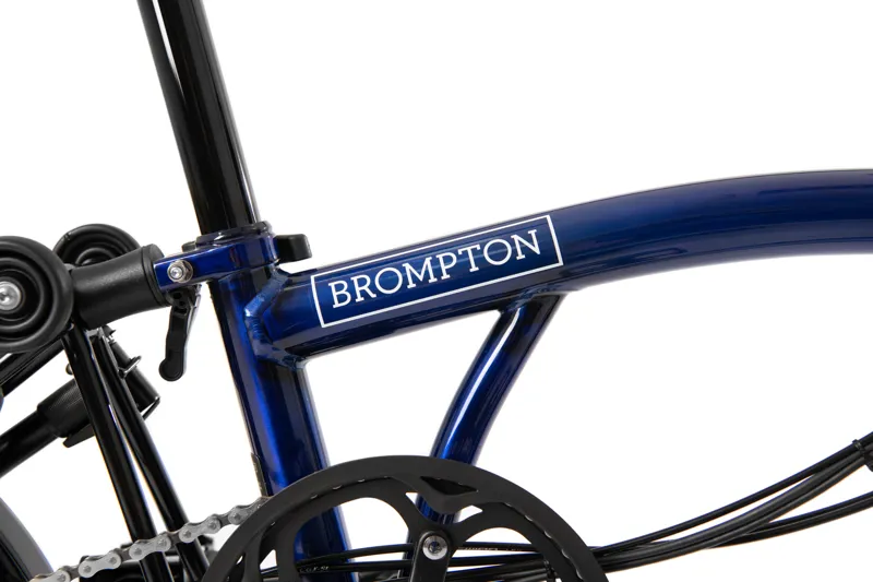 Brompton Electric M6L Folding Bike Bolt Blue Lacquer City + Ess. Bag-2