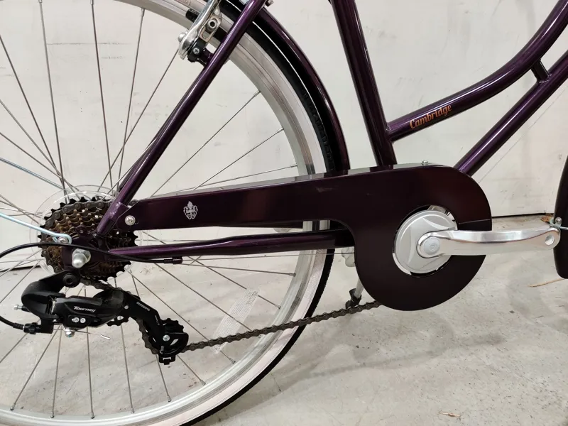 Ex Display Dawes Cambridge Ladies Step Through Hybrid Bike in Plum 19-1