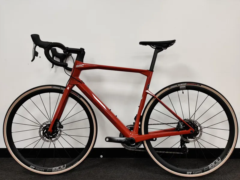 Ex Display BMC Roadmachine One Disc Carbon Road Bike 56cm 2021 in Red-3