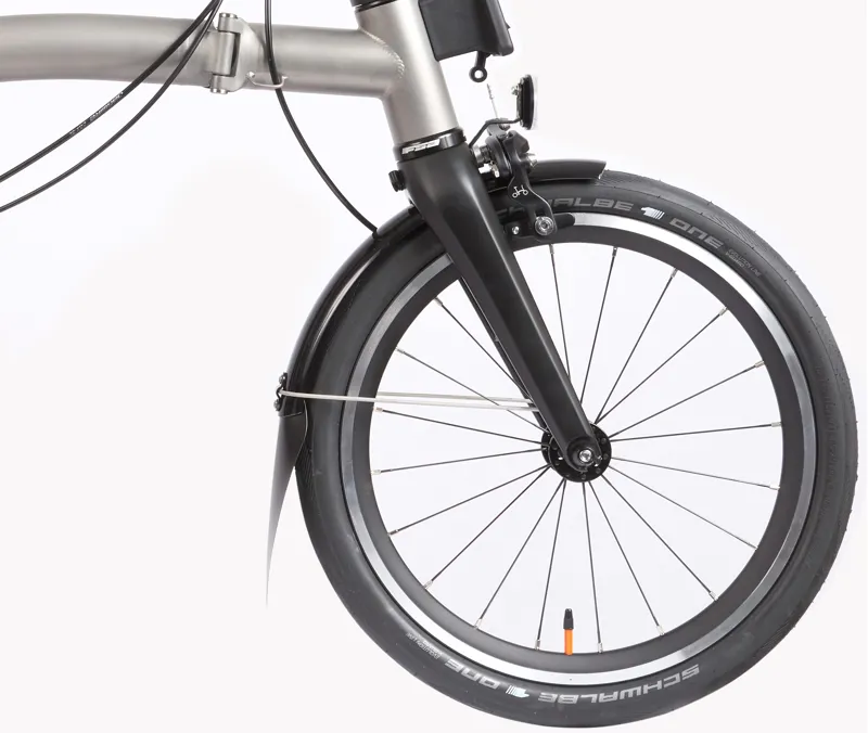 Brompton T Line Urban Folding Bike 2025 in Blasted Titanium - Mid Extended post-4