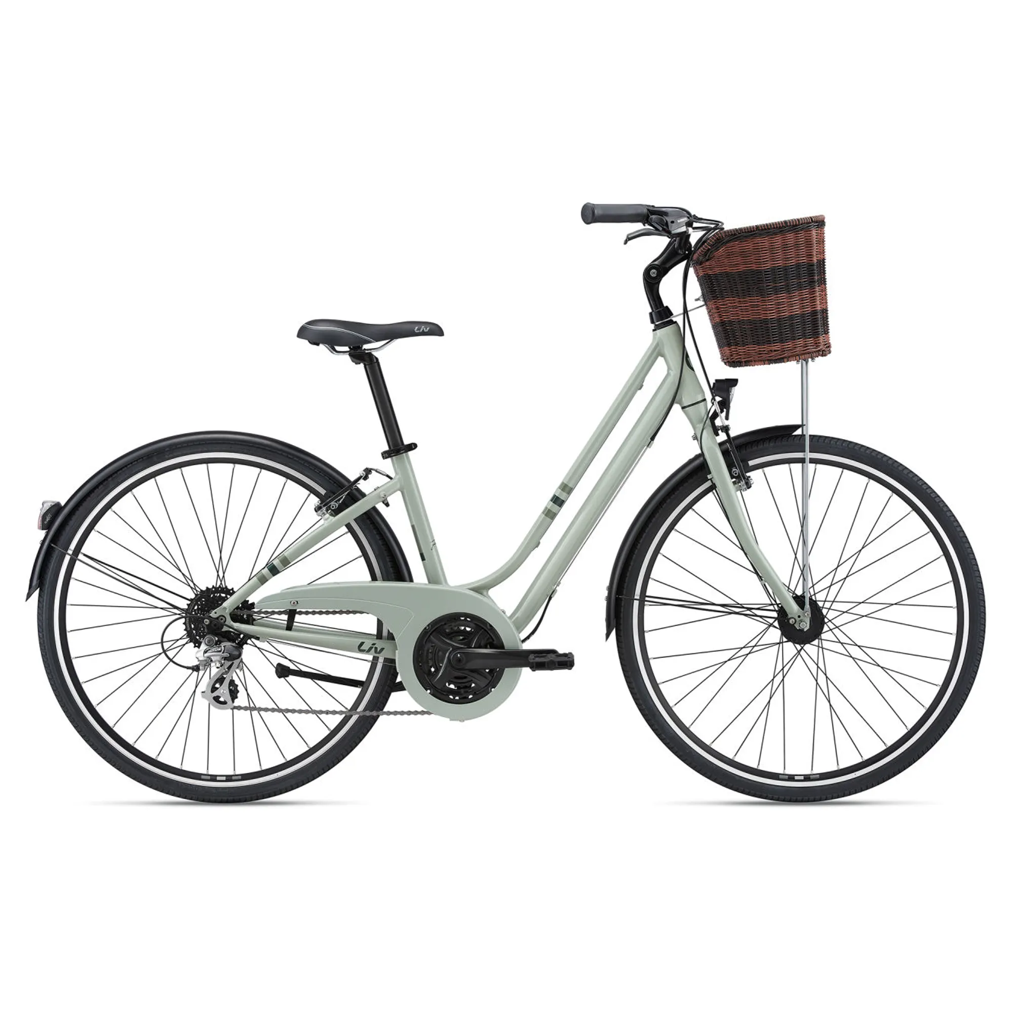 Liv Flourish Womens Hybrid Bike 2021 in Green - Main Image