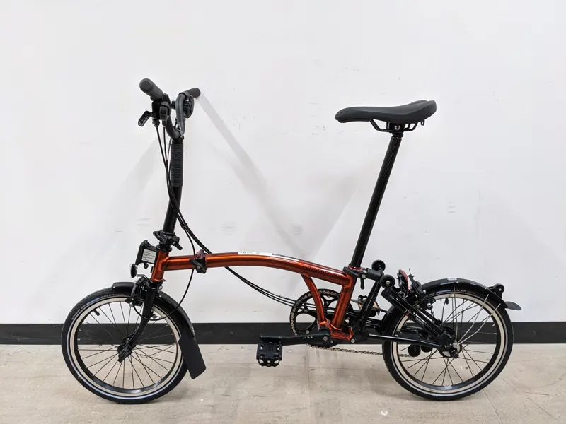 EX-DISPLAY Brompton C Line Explore Mid Black Edition Folding Bike 2022 in Flame Lacquer-1