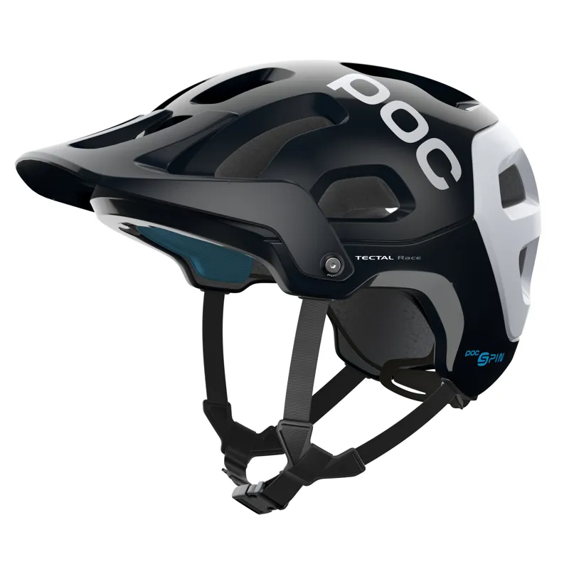 POC Tectal Race SPIN MTB Helmet in Uranium Black/Hydrogen White