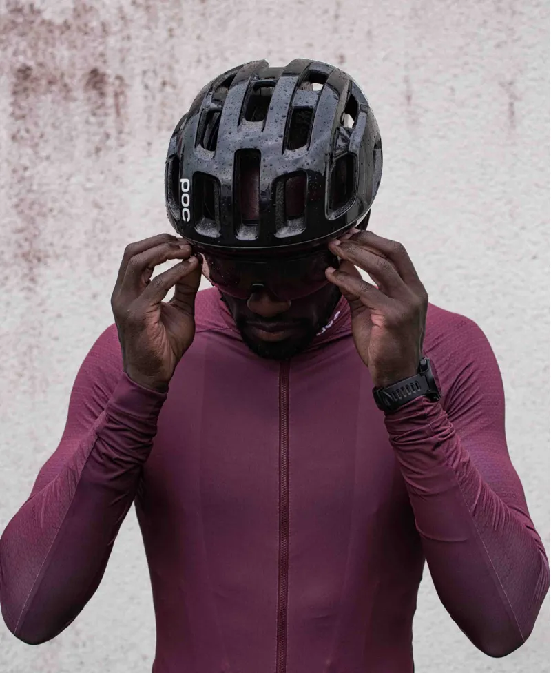 POC Ventral AIR SPIN Road Helmet Uranium Black Raceday-5