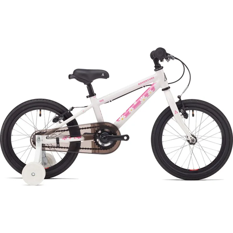 Adventure 160 Unisex 16 inch Kids Bike wit Stabilizers in White