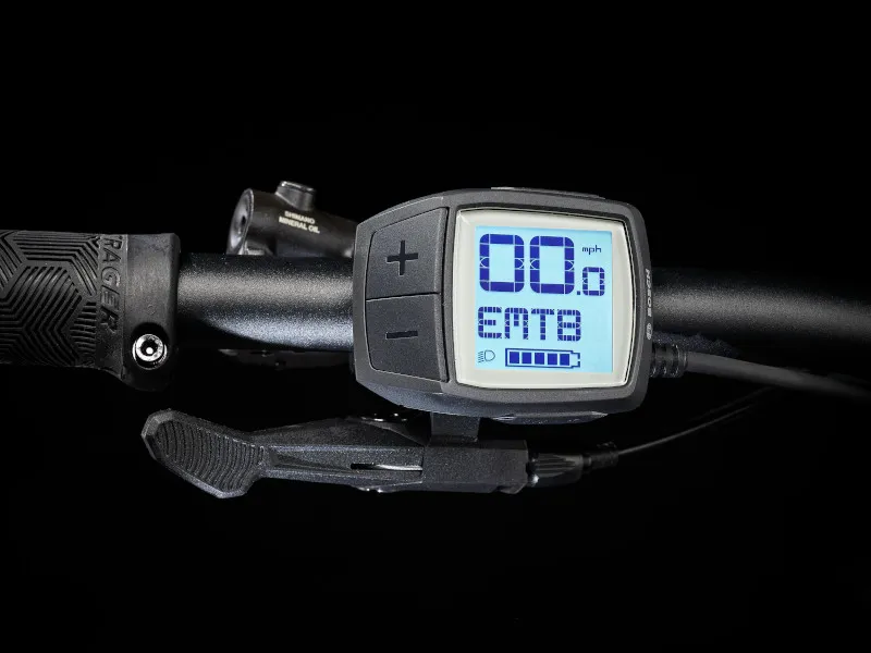 Trek Rail 5 Deore 500Wh FS Electric Mountain Bike 2023 in Matte Black and Miami Green-4