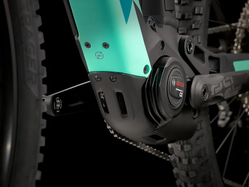 Trek Rail 5 Deore 625Wh Electric Mountain Bike  2023 in Matte Black and Miami Green-7